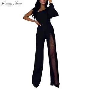 Women Jumpsuit Off Shoulder High Slit Sexy Evening Romper Party Wear
