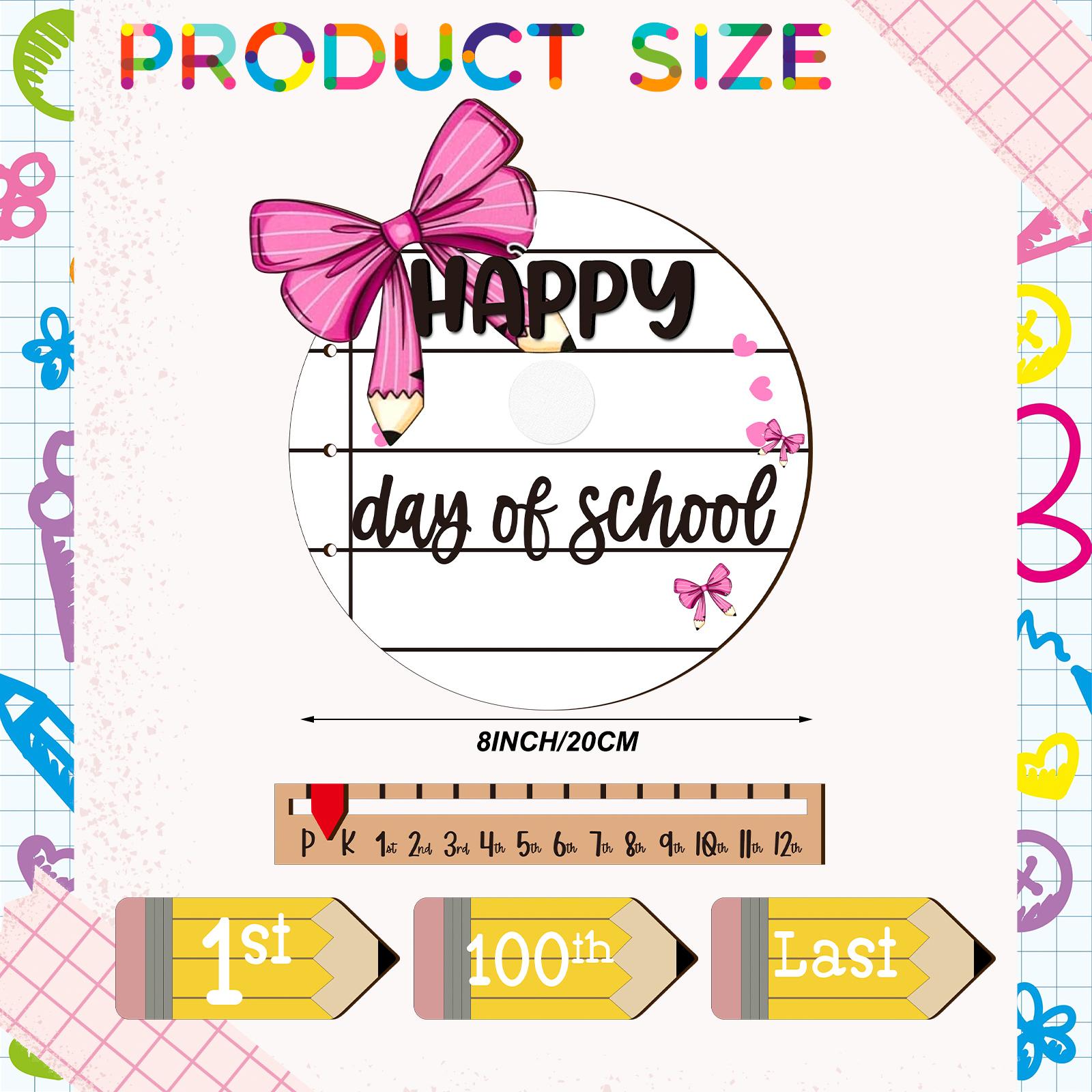 First & Last Day of School Sign Reusable Dry Erase 8" - Back to School Board Gifts Wooden Pencil Style, Cute Pencil Bow Notebook Design for Pre-K Kindergarten Photo Props First Day Last Day Traditions Teachers Parents Essentials Class of 2026 First & Last Day of School Sign Reusable Dry Erase 8" - Back to School Board Gifts Wooden Pencil Style, Cute Pencil Bow Notebook Design for Pre-K Kindergarten Photo Props First Day Last Day Traditions Teachers Parents Essentials Class of 2026