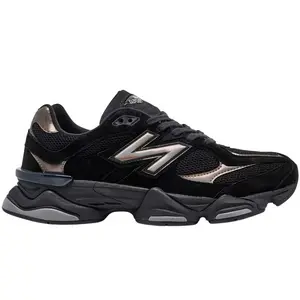 New Balance 9060 Black Copper Men's Authentic Chunky Athletic Sneaker - Comfortable Trainer for Walking, Running, Tiktokshop Spring Glowup Culture, Round-Toe Casual Trainers, Gold-Accented Casual Trainers
