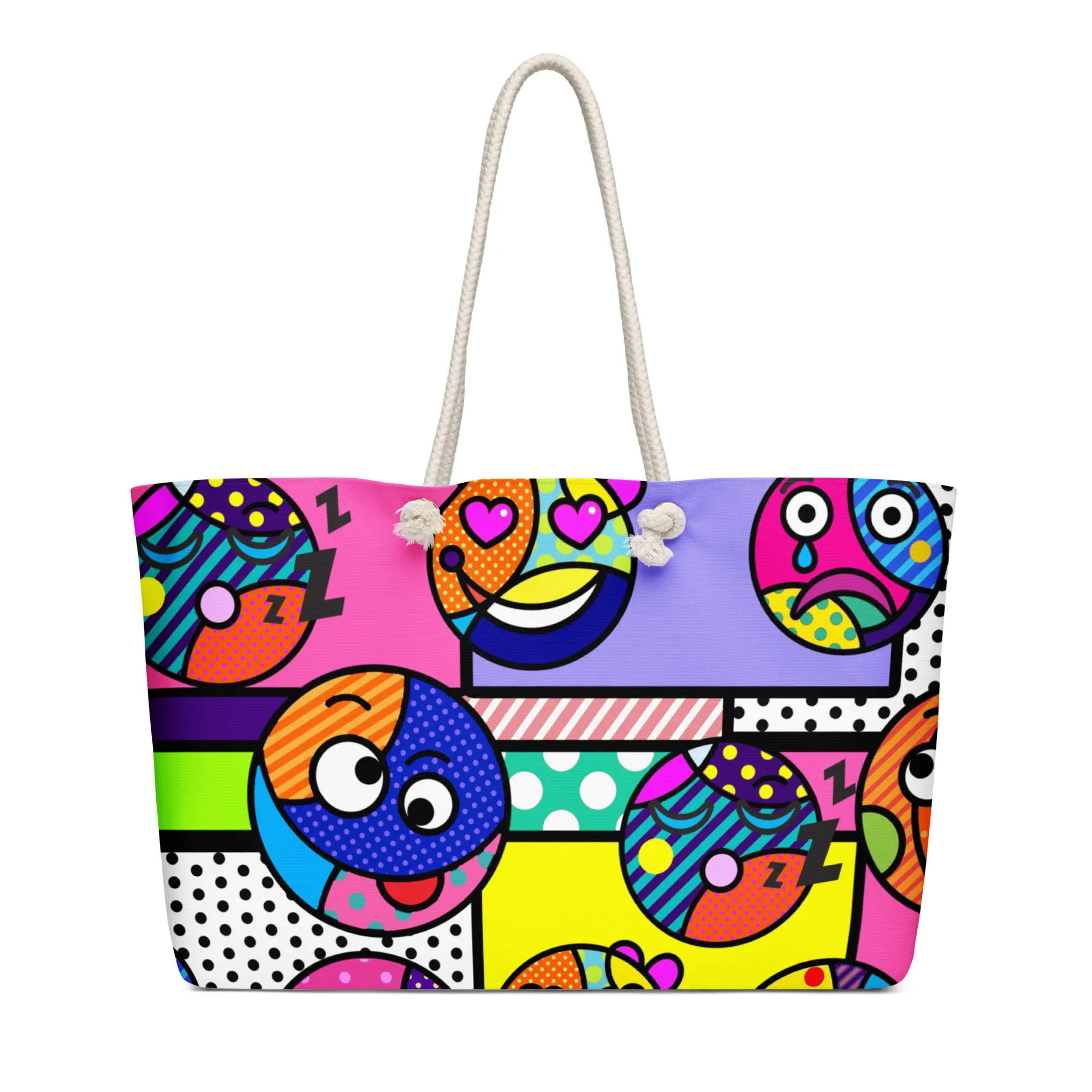 Pop Art Emoji Oversized weekender bag