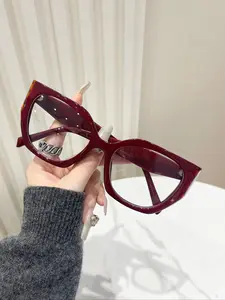 Women's Fashionable Cat Eye Frame Eyeglasses, Trendy Casual Anti-blue Light Eyeglasses for Everyday Use, Fashion Accessories for Outdoor Activities, Trendy Casual Frames