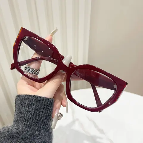 Women's Fashionable Cat Eye Frame Eyeglasses, Trendy Casual Anti-blue Light Eyeglasses for Everyday Use, Fashion Accessories for Outdoor Activities, Trendy Casual Frames, Stylish Glasses, Fashion Eyewear