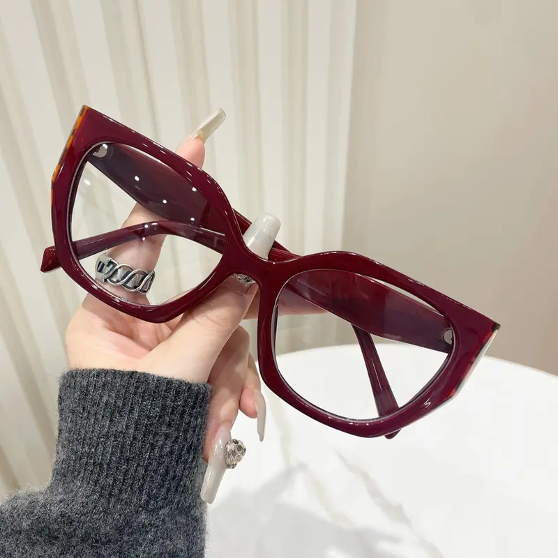 Women's Fashionable Cat Eye Frame Eyeglasses, Trendy Casual Anti-blue Light Eyeglasses for Everyday Use, Fashion Accessories for Outdoor Activities, Trendy Casual Frames, Stylish Glasses, Fashion Eyewear