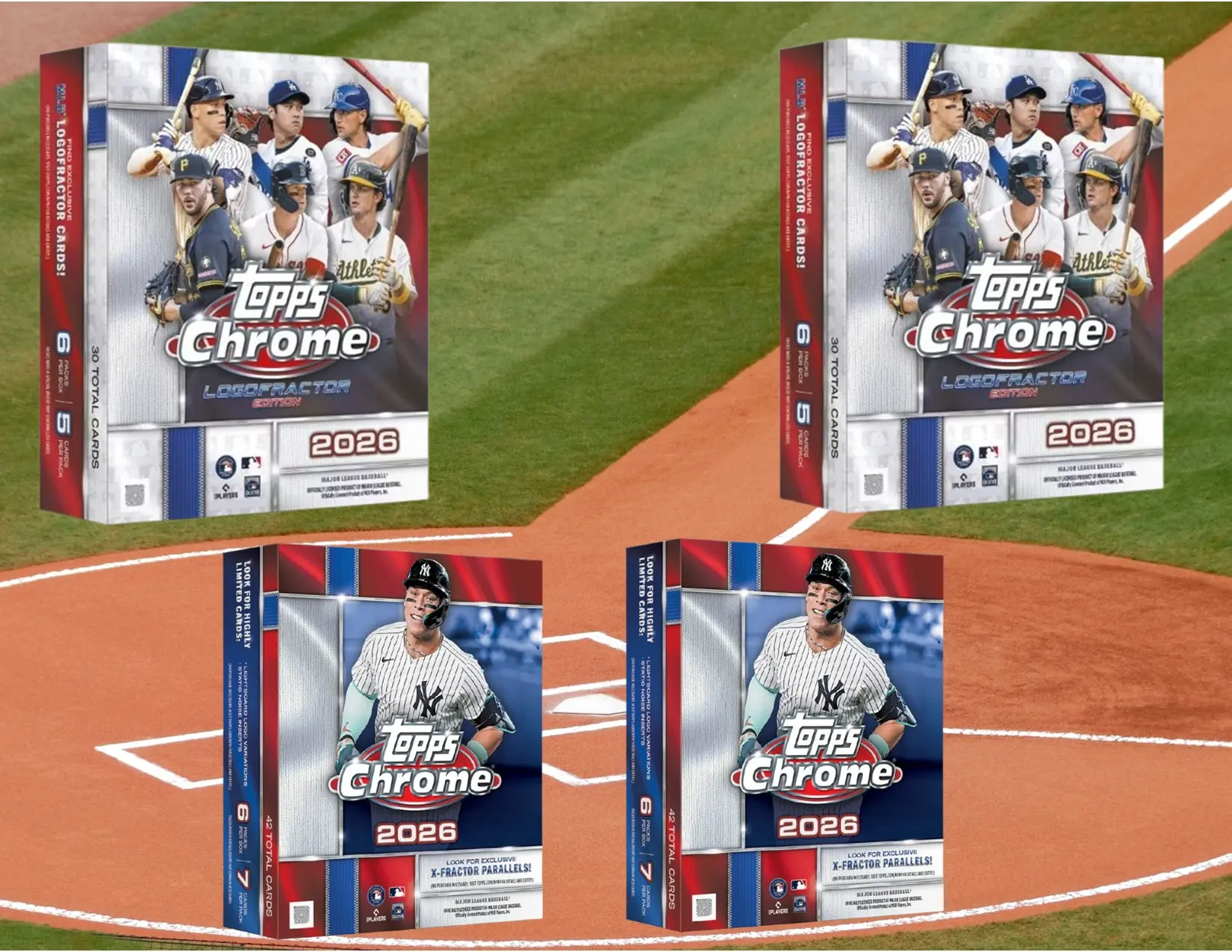 2x 2026 Topps Chrome Logofractor baseball mega boxes & 2x 2026 Topps Chrome baseball mega boxes - PYT break - 4 total boxes -260808-3
