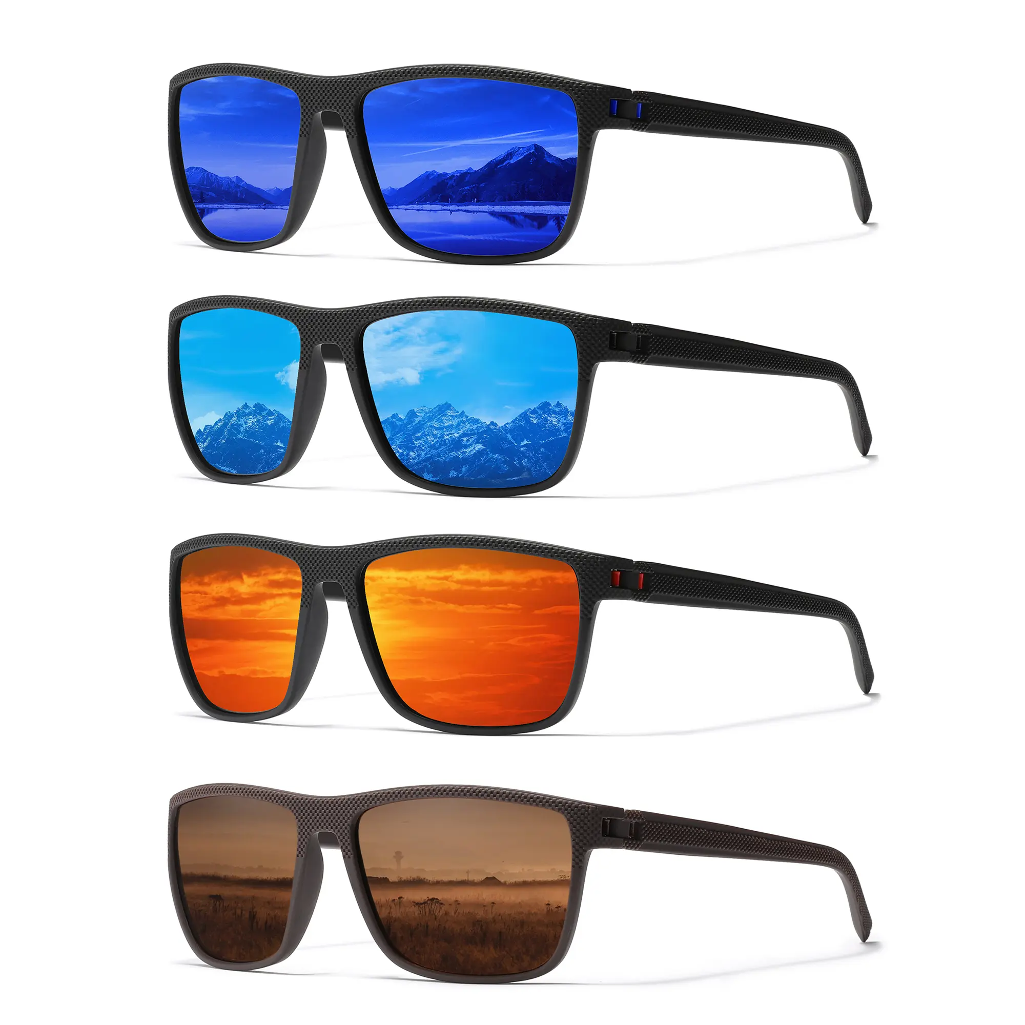 Dark Blue Blue Red Brown