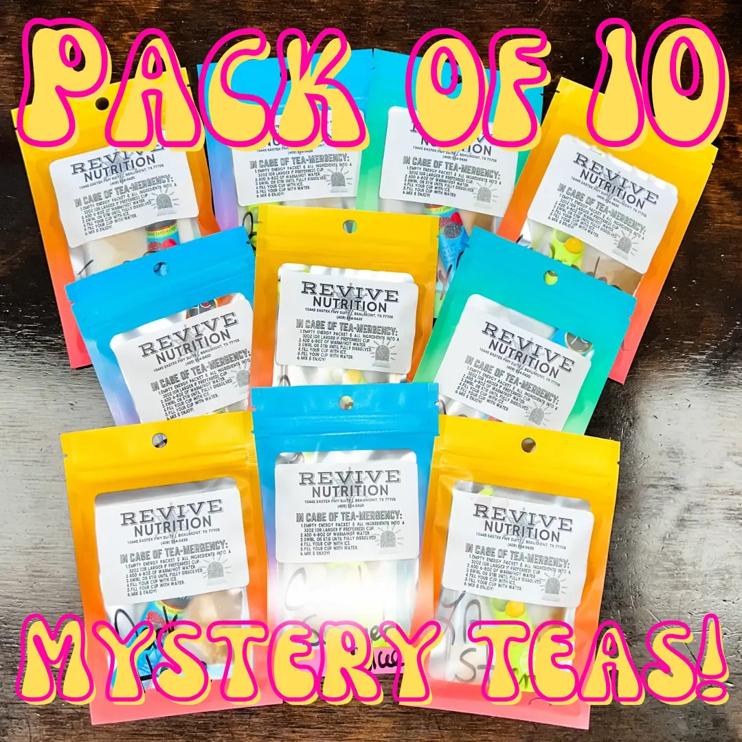 Pack of 10 Mystery Non-Herbal!fe Loaded Tea Kits - Sugar Free - Organic Stevia - No-Crash Energy Boost - Beverage, Dry