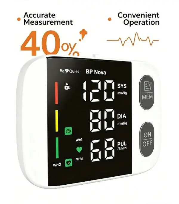 BP Nova Wrist Blood Pressure Monitor, Touch LED Screen Automatic BP Cuff with Memory Storage & Carry Case, Portable Health Monitor for Family Home Care Rechargeable Bp Machine Digital Bp Machine