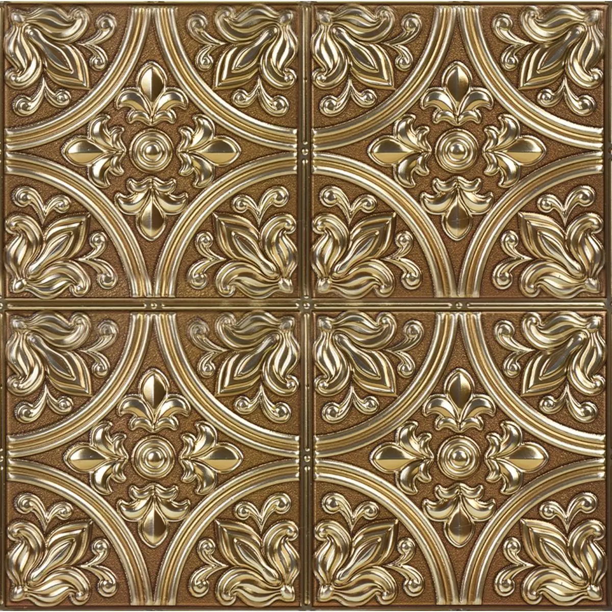 212 MAIN Peel-and-Stick Decorative Bronze 10-in x 10-in Square Smooth Tin Wall Ornaments Set, Easy-Remove Modern Industrial Decor for Kitchen Home Improvement Building Supplies