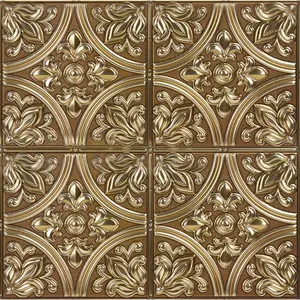 212 MAIN Bronze Finish Peel & Stick Smooth Tin Tile Sticker Set, Removable Industrial Decorative Wall Ornaments for Kitchen, Stickers