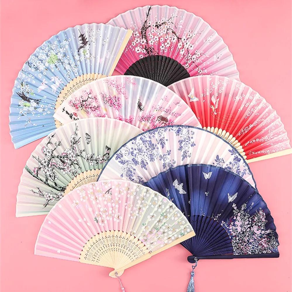 1 Count Chinese Style Folding Fan Elegant Cultural Decorative Handheld Fan For Wedding Party Home Decoration Ideal Gift Choice Viral TikTok Aesthetic Room Decor Must Haves