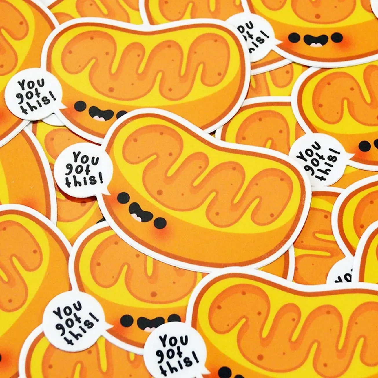 Motivational Mitochondria Vinyl Sticker, Biology Sticker, Chemistry Sticker, Cute Sticker, Science Sticker, Laptop Decal, roocharms