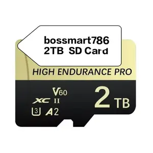 2TB Ultra Micro SD Card, Class 10 Pro Plus U3 A2 4K High Endurance TF Card (SDHC/SDXC) with SD Adapter for Reliable Data Storage Performance