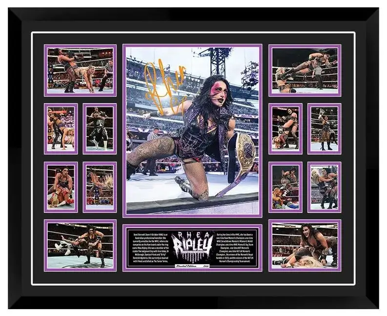 [Up to 65% Off][Free Shipping] Rhea Ripley WWE Signed Graphic Photo Poster Print, Unframed Home Decor Wall Art for Kid Room (No Frame or Mount Included)