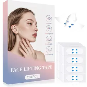120 Pcs Invisible Face Lifting Tape  Instant V-Line Stickers for Jawline & Double Chin, Waterproof Breathable Facelift Patches with Easy Cleansing Design, Ultra-Thin Matte Skin Friendly Mask