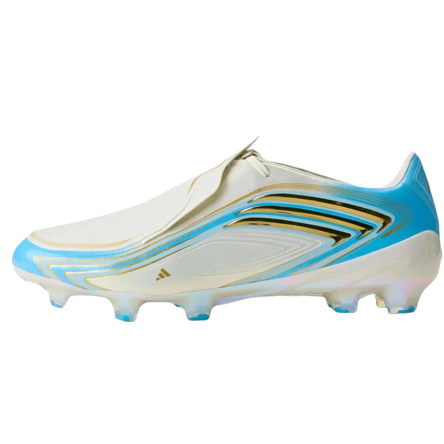 Men's Adidas F50 Messi Elite FG 'Ivory Semi Blue Burst' Firm Ground Football Sneakers - Male Performance Outdoor Footwear, Lightweight, Acceleration, Reliable Traction, Responsive Touch, Secure Lockdown