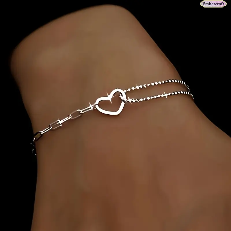 Unisex Elegant Minimalist Non-Tarnish Stainless Steel Link Bracelet-Bangle, Women's Fashion Accessory, Non Tarnish Jewelry for Daily Wear, Love Gift for Loved Ones,summeroutfits,vacationoutfits,beachoutfits