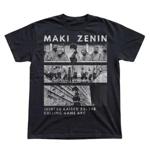 Gildan Men's and Women's T-Shirt, Vintage Jujutsu Kaisen Graphic Tee, Maki Zenin T-Shirt, Culling Game Arc Merch, JJK Manga Panels Clothing, Sorcerer Shaman Apparel, Gege Akutami Fan Top, Anime Streetwear Shirt, Retro Otaku Gift Tee