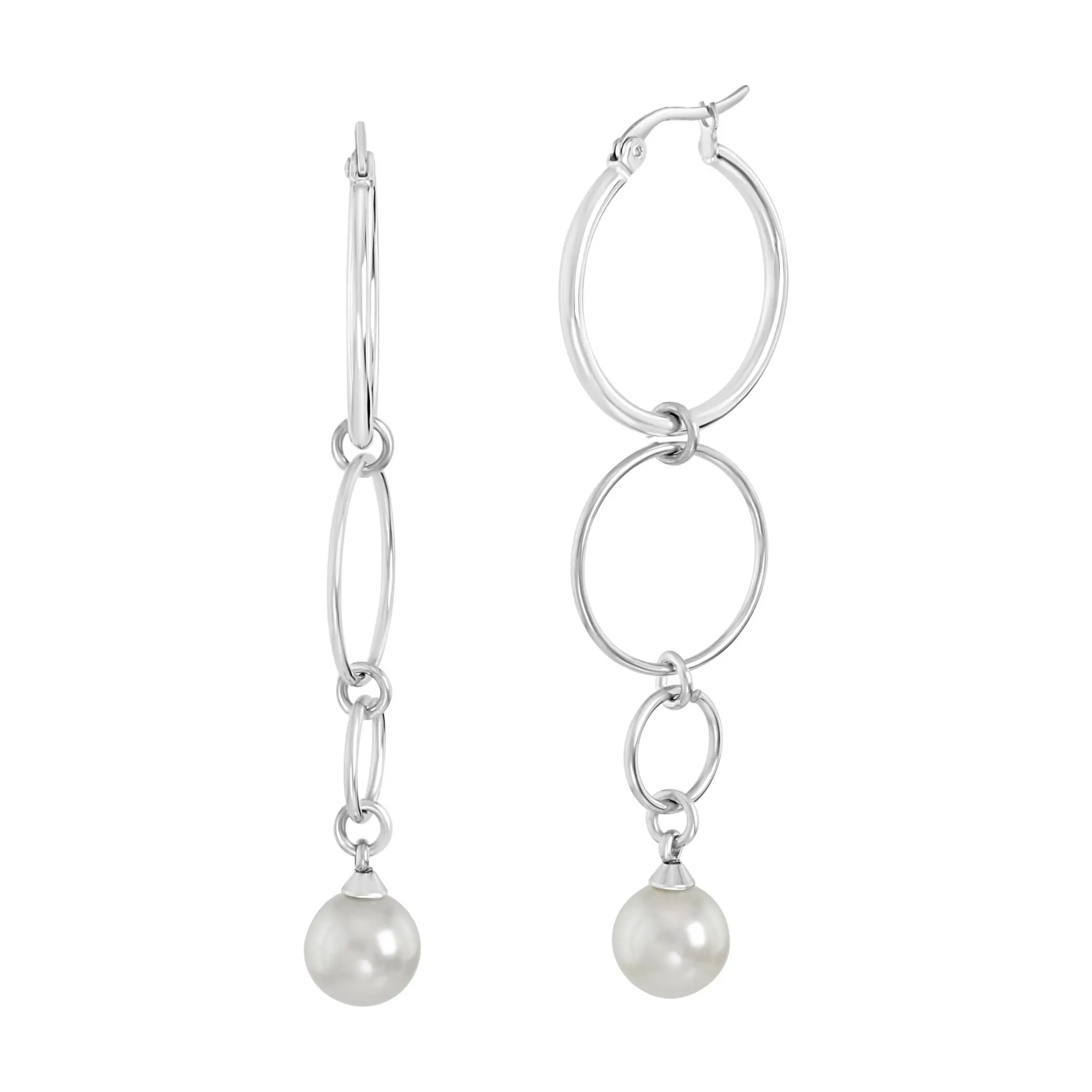 Steel by Design Graduated Hoop Drop Earrings