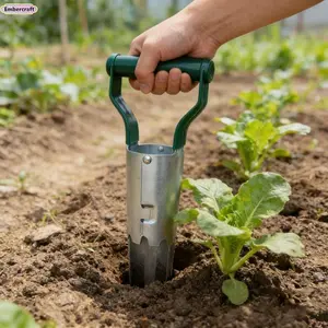 Embercraft Garden Multi-Function Tool - Hole-Punching Sower, Seedling Transplanter, Soil-Digger, Fertilizer Applicator for Vegetable Planting