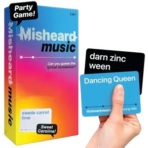 Funny Lyric Card Puzzle Game with Answers, Fun Music Challenge for Adults and Teens, Party Essential, Music Lovers' Choice