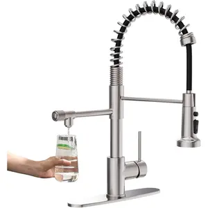 Filter Kitchen Faucet for  System Drinking Water Faucet 3 in1 Commercial Style Pull-Down Single Handle, Brushed Nickel,Without  Device