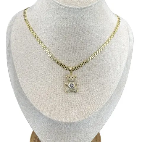 Gold Plated Bear Pendant Necklace with 20 Inch Chain Cod 7001 Elegant Versatile Jewelry Accessory for Everyday Elegance Chinese-7198