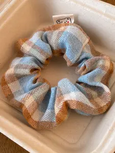 2026 Retro Sweet College Style Plaid Hair Scrunchie, Cute Butterfly Knot Elastic Hair Tie, Casual All-Season Headwear Accessory