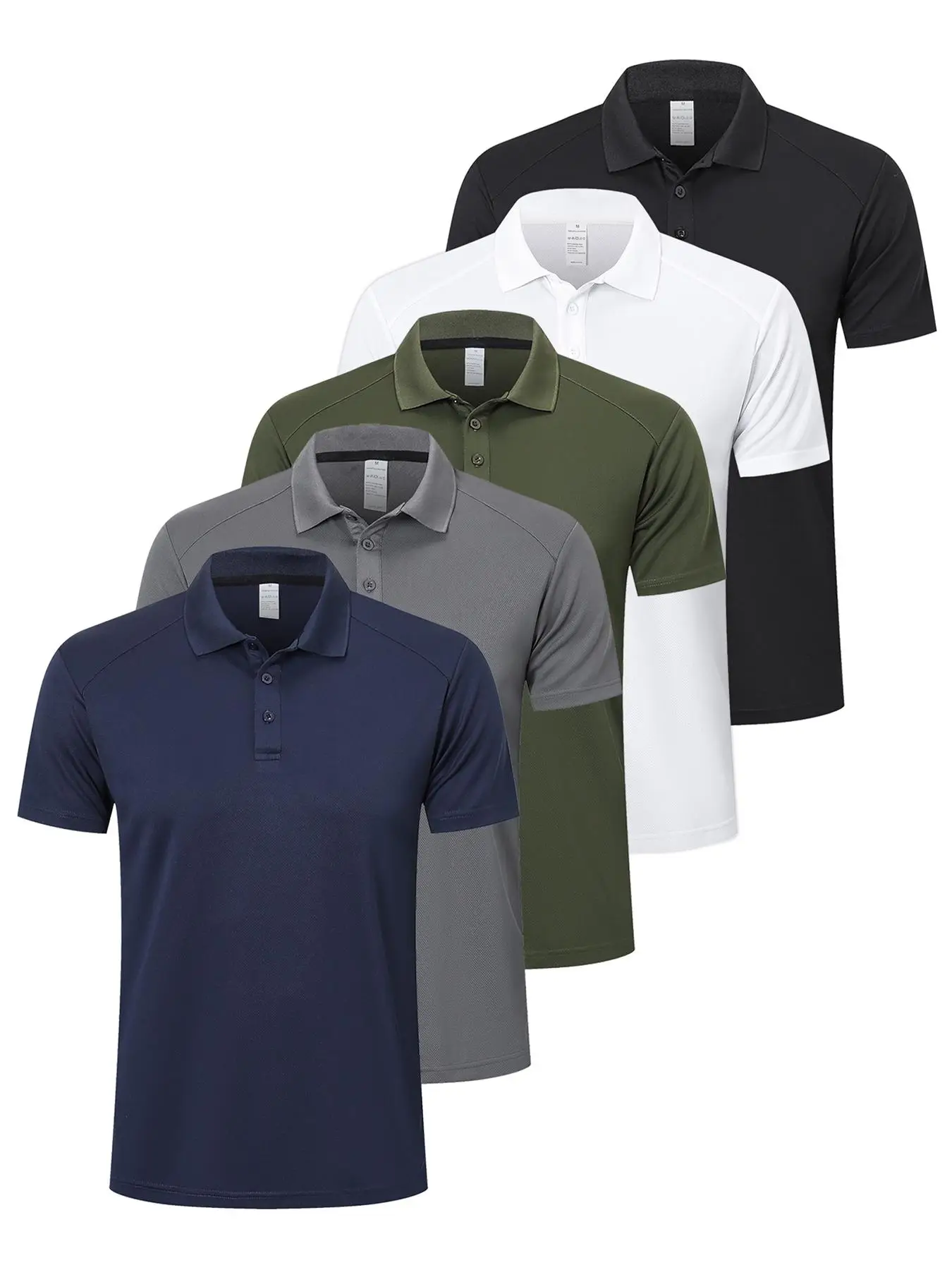 Men's Solid Color Short Sleeve Polo Collar Shirt, Golf Shirt, Casual Regular Fit Button Front Collared Polo Top for Golf Business, Men's Breathable To