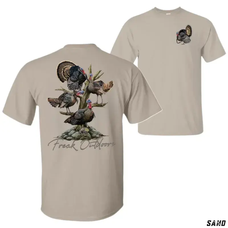 Freak Outdoors Turkey Hunting T-Shirt – Wild Turkey Graphic Tee, Spring Gobbler Hunting Shirt, Rustic Outdoor Hunter Apparel, Vintage Country Turkey Hunt Top for Men and Women, Shortsleeve, Classic - KitchenEra