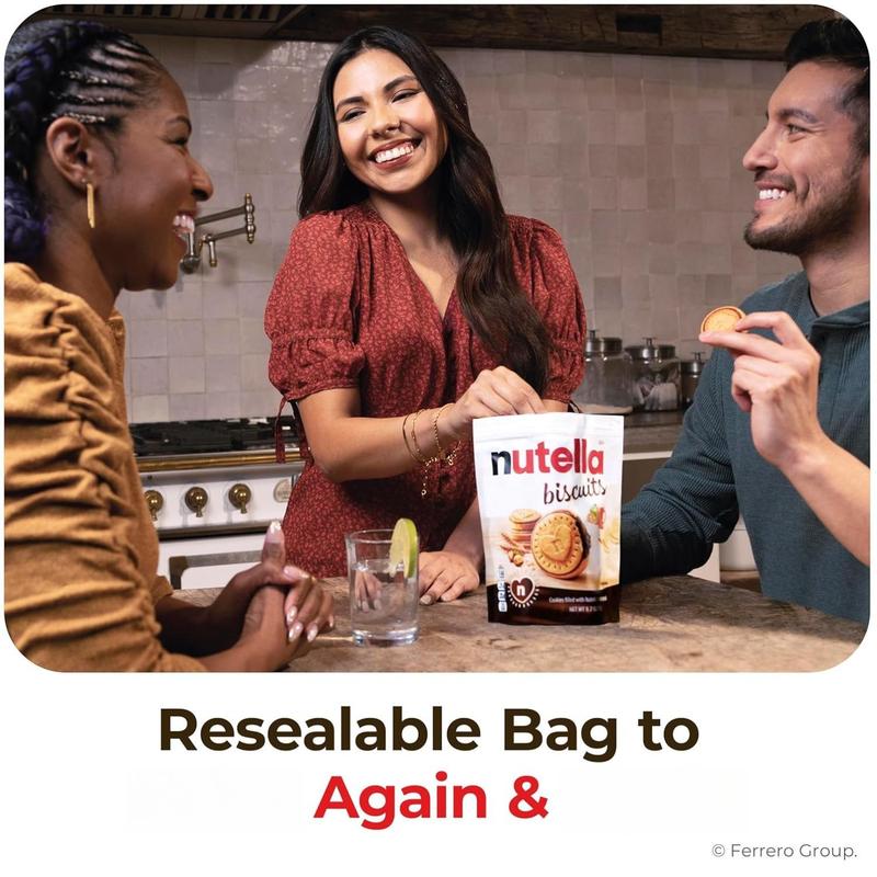 Nutella Biscuits 20 Count Cookies Hazelnut Spread with Cocoa Kids Snacks 9.7 oz Resealable Bag Perfect for Sharing Dessert Chocolate