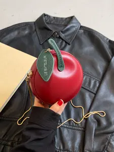 Elegant Apple-Shape Letter Design Bag, Stylish Shoulder Crossbody Purse, Perfect for Daily Use, Dates, Gatherings