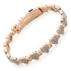 Pure Copper Bracelets for Women,Ultra Strength Magnetic Bracelet with 3800 Gauss Magnets & Sparkling Cubic Zirconia, Adjustable Charm Bracelet outdoorfun