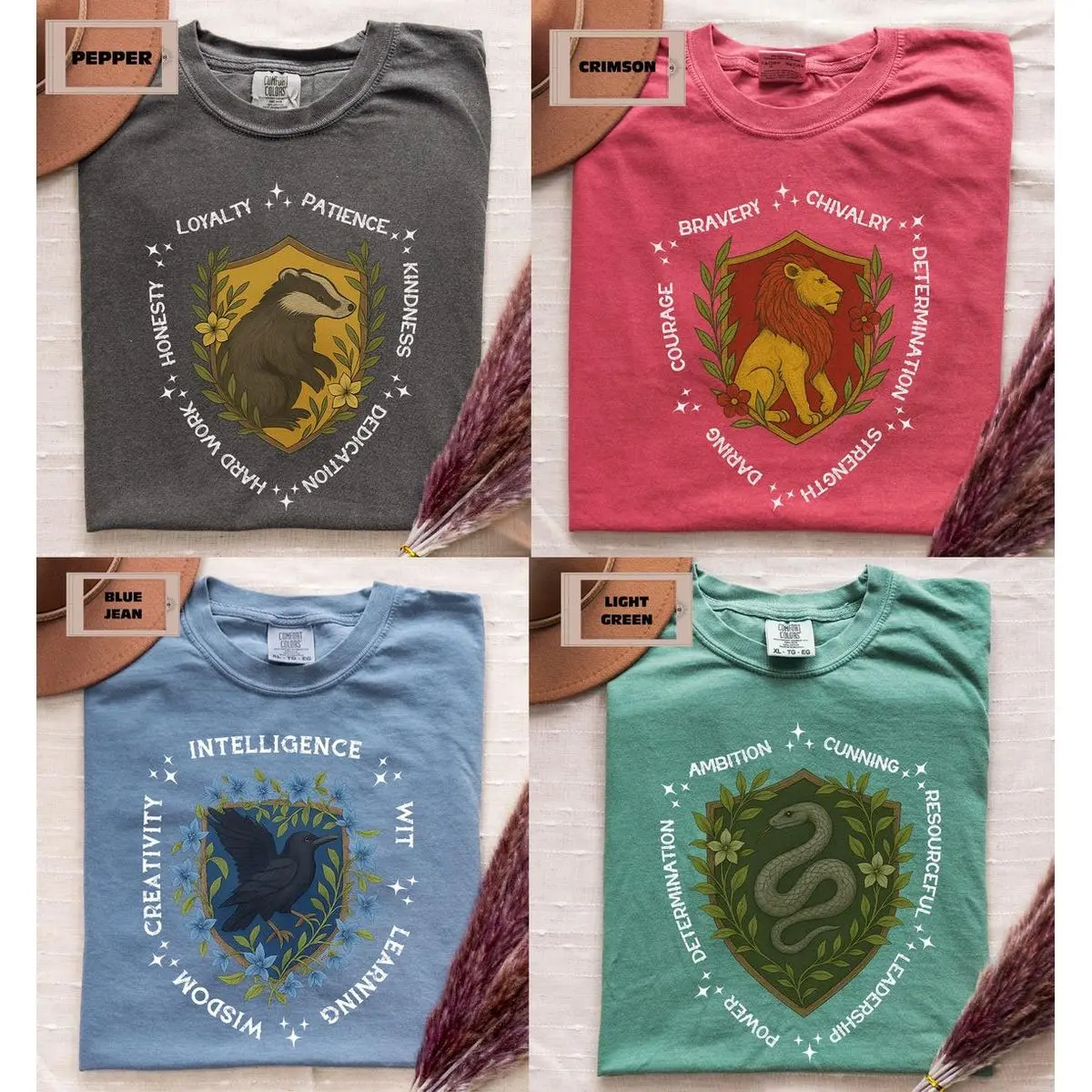 Comfort Colors Wizard House Shirt, Magic School Inspirational Tees, Wizard School Shirts, Unisex Fitted Short Sleeve Tee, Casual Clothing