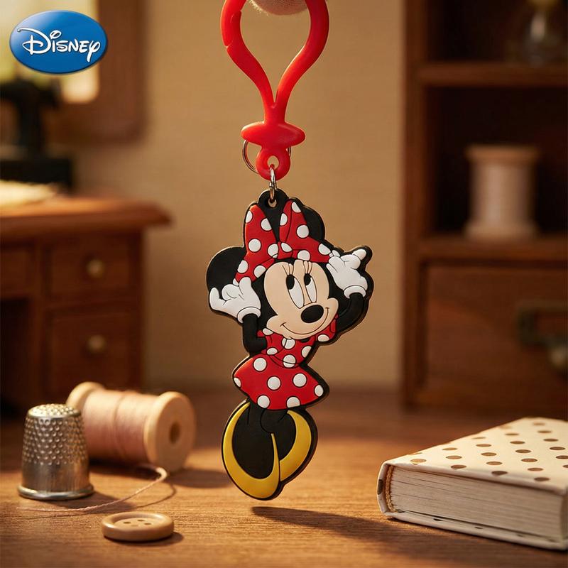 Disney Mickey Keychain 1PC Official License 3D Cute Figurine Bag Clip Charms Anime Figure Keychain Collector Keyring Backpack Decor Durable PVC Rubber Gift