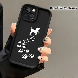 Cute Dog Paw Print Theme Phone Case Creative Fashion Pattern, TPU Shockproof Full Protection Case, Suitable for iPhone 17/16/15/14/13/12/11 PRO MAX PLUS AIR E XS and PROMAX MINI, Ideal Gift for Friends and Family, T786