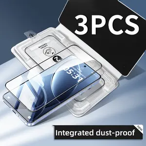 2/3PCS-For iPhone Automatic Alignment Auto-Dust Removal Kit Full Cover Tempered Glass iPhone16promax15pro14plus13/12/11 Accessories Protector Screen Protector