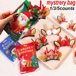 Cute Antler Hair Clips Blind Box Set, Random Colors, 12 Styles, Perfect Gift for Friends & Family, Party, Christmas, Halloween