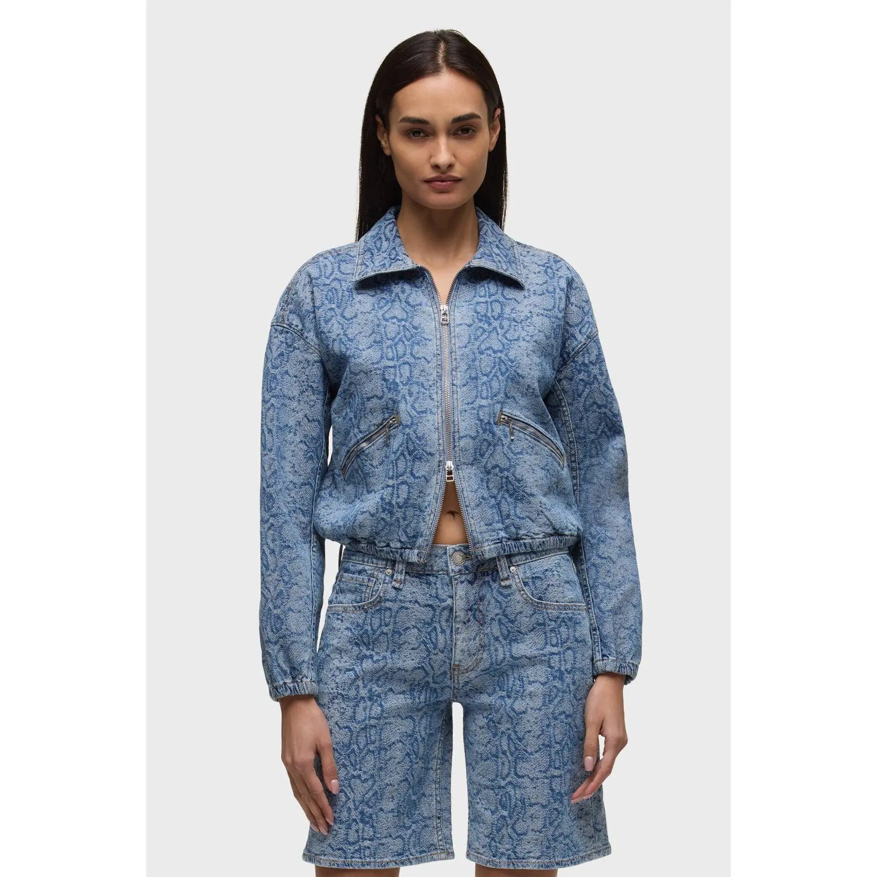 Cropped Zip Up Jacket