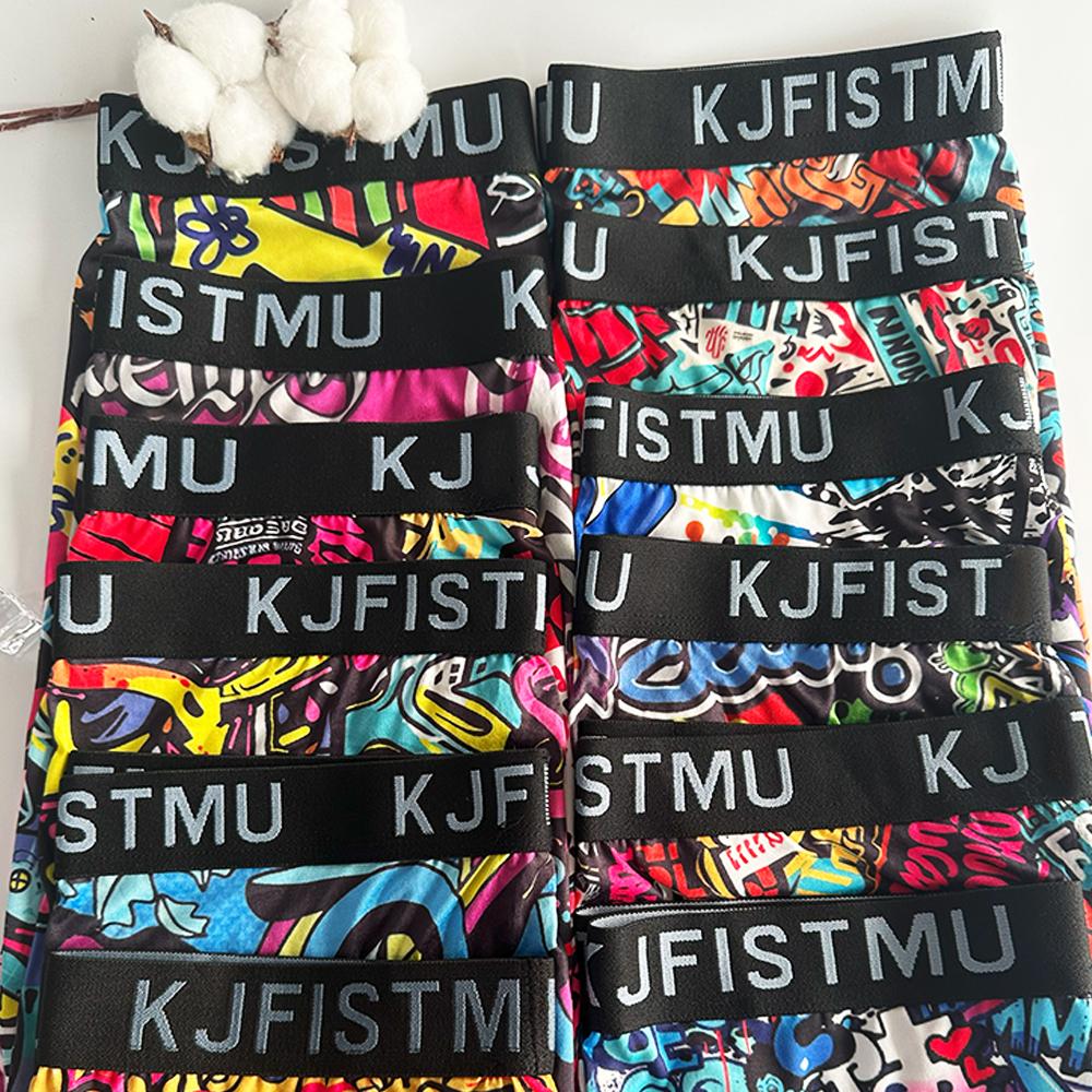 KJFISTMU 12-piece set of men's boxer briefs with stylish printed patterns, long-length men's boxer briefs, soft and breathable, trendy graffiti sports underwear, men's underwear, cycling shorts Men's Clothing Set Fabric Menswear KJFISTMU 12-piece set of men's boxer briefs with stylish printed patterns, long-length men's boxer briefs, soft and breathable, trendy graffiti sports underwear, men's underwear, cycling shorts Men's Clothing Set Fabric Menswear