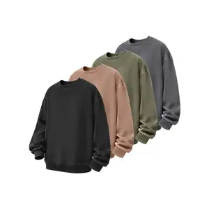 Drop Shoulder Crew Neck Sweatshirt - Men's Classic Fit Casual Style, Autumn Winter Unisex Wear, Suitable for Everyday Holiday Outdoor