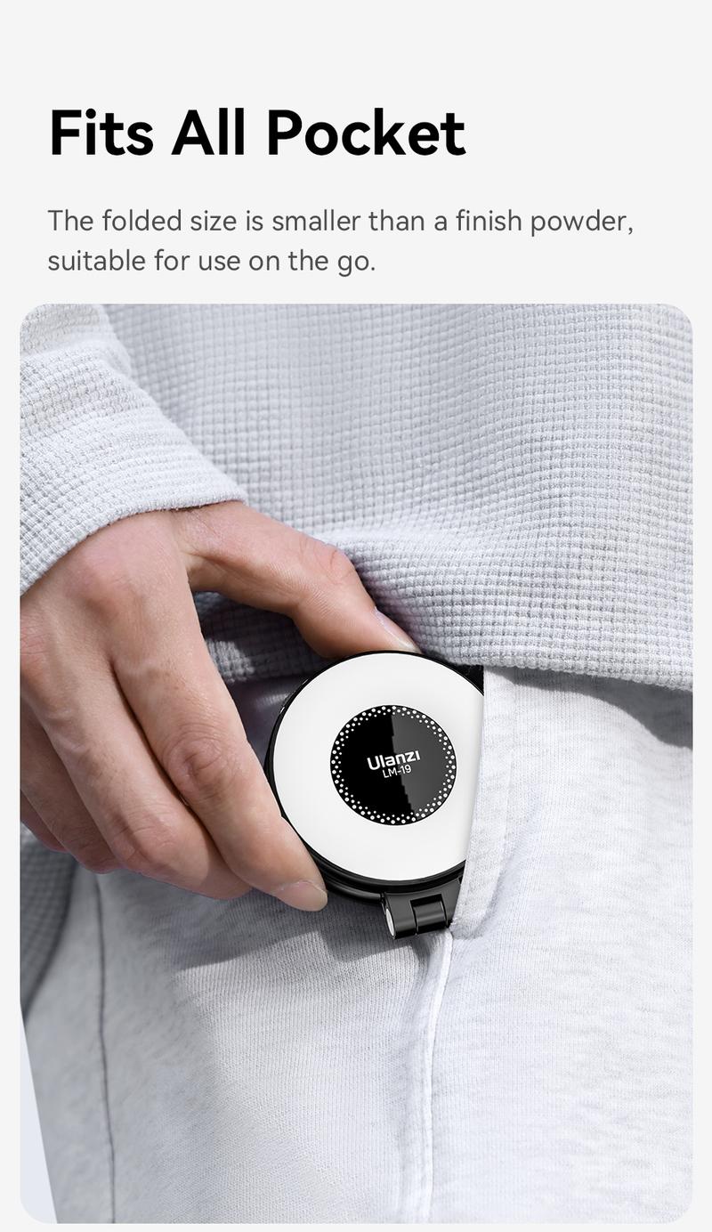 Ulanzi Magnetic Selfie Light LM19, LED Fill Light Compatible with Magsafe, LED Selfie Ring Light Ulanzi Magnetic Selfie Light LM19, LED Fill Light Compatible with Magsafe, LED Selfie Ring Light