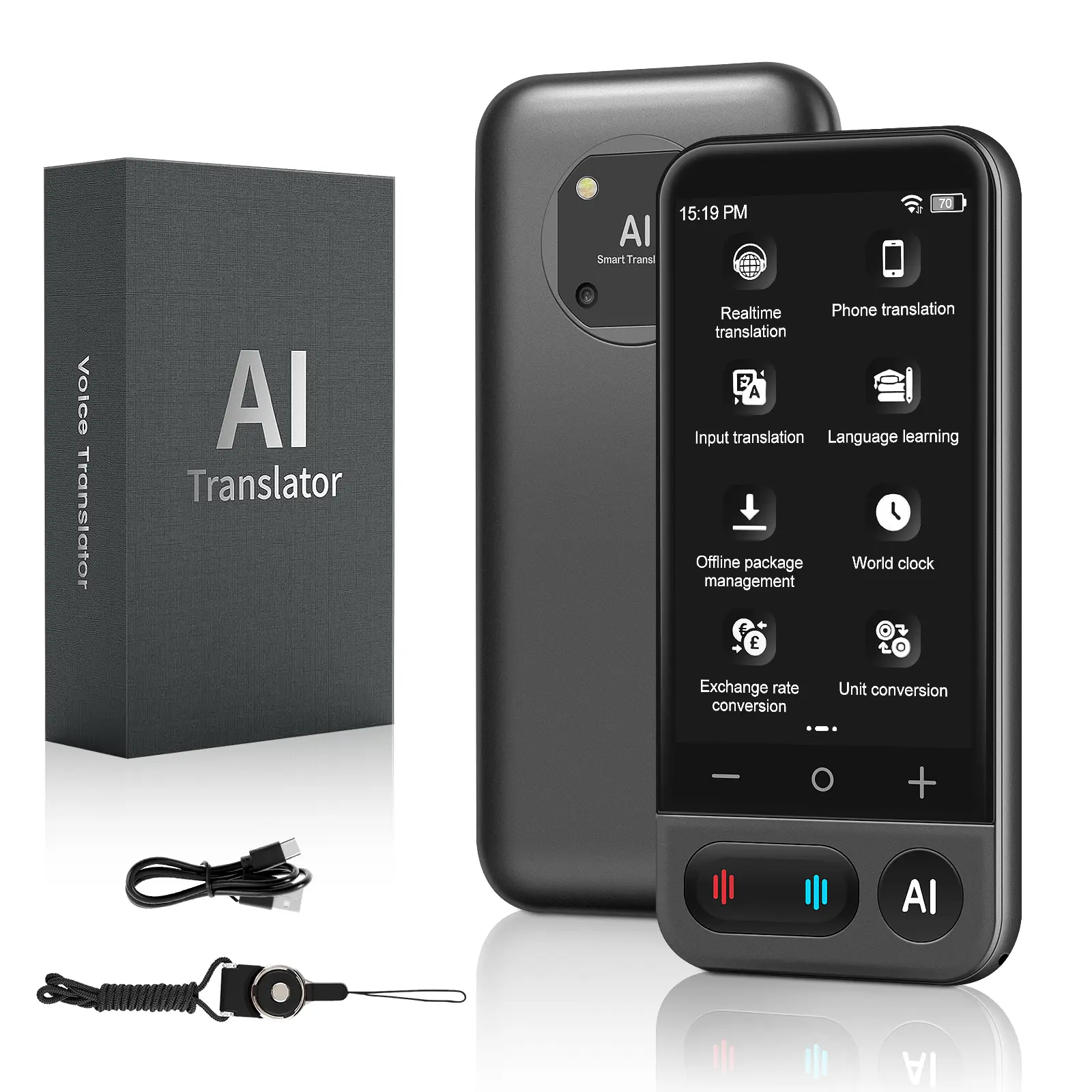 Touchscreen Language Translator Device - Voice & Photo Translator for Travel, 149 Languages Available