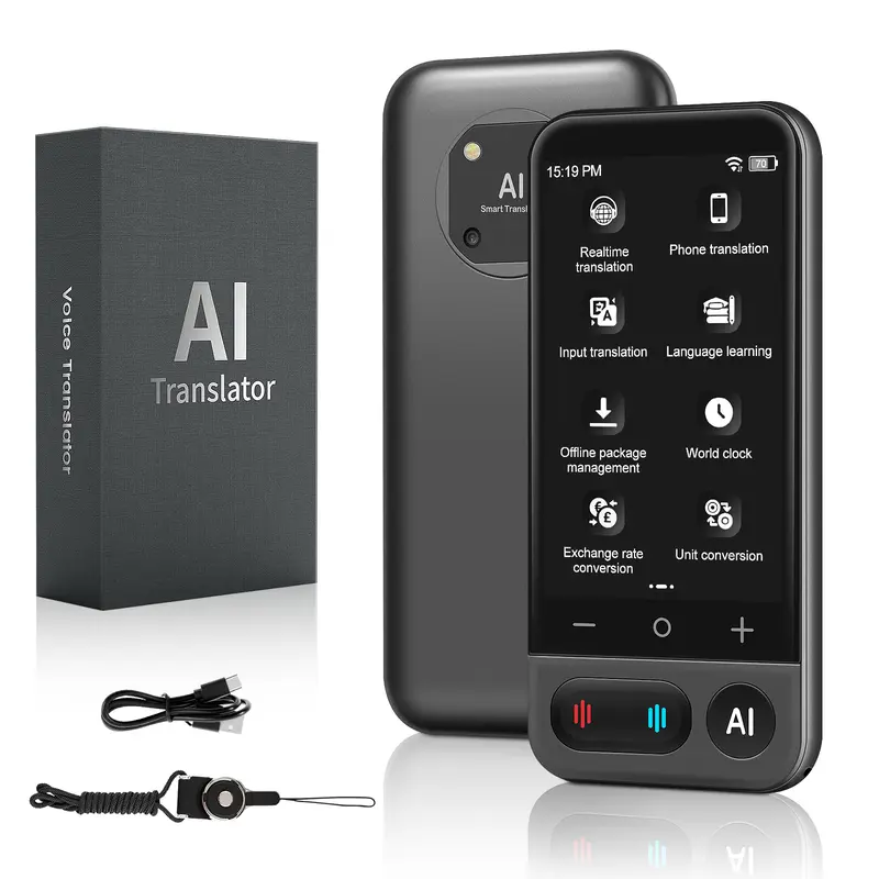 Language Translator Device, Offline Voice & Photo Translator for Learning, Offline Translation, No WiFi Needed, AI Chatbot and Assistant Device, No App Required, Language Learning, for Students