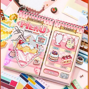 30 Sheets/pack Puzzle Coin Vending Machine Series Sticker Book 3.0 Coil New Pixel Style Children Creative Handmade Intelligence Fun Stress Relief