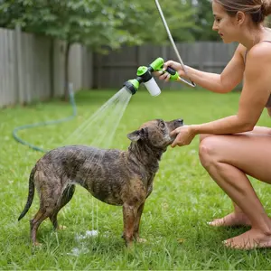 5-in-1 Multifunctional Pet Shower Kit – Adjustable High Pressure Cleaner Nozzle Set for Bathing, Deshedding & Fur Saving - Ideal for Pets & Outdoor Use dog products Grooming Set with Bath Gloves Foam Spray Silicone Pet Massage Brush car washing