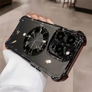 Plating Anti fall CD magnetic for iphone16 Pro Max 15 14 13 iPhone case silicone soft shell TPU shockproof