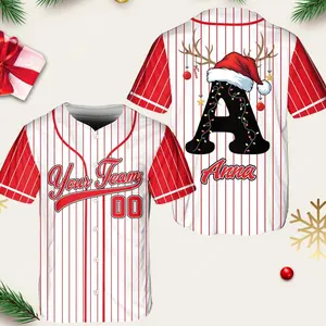 Personalized Christmas Baseball Jersey, Custom Name And Number Holiday Shirt, Game Day Outfit, Unisex Casual Streetwear, Team Uniform