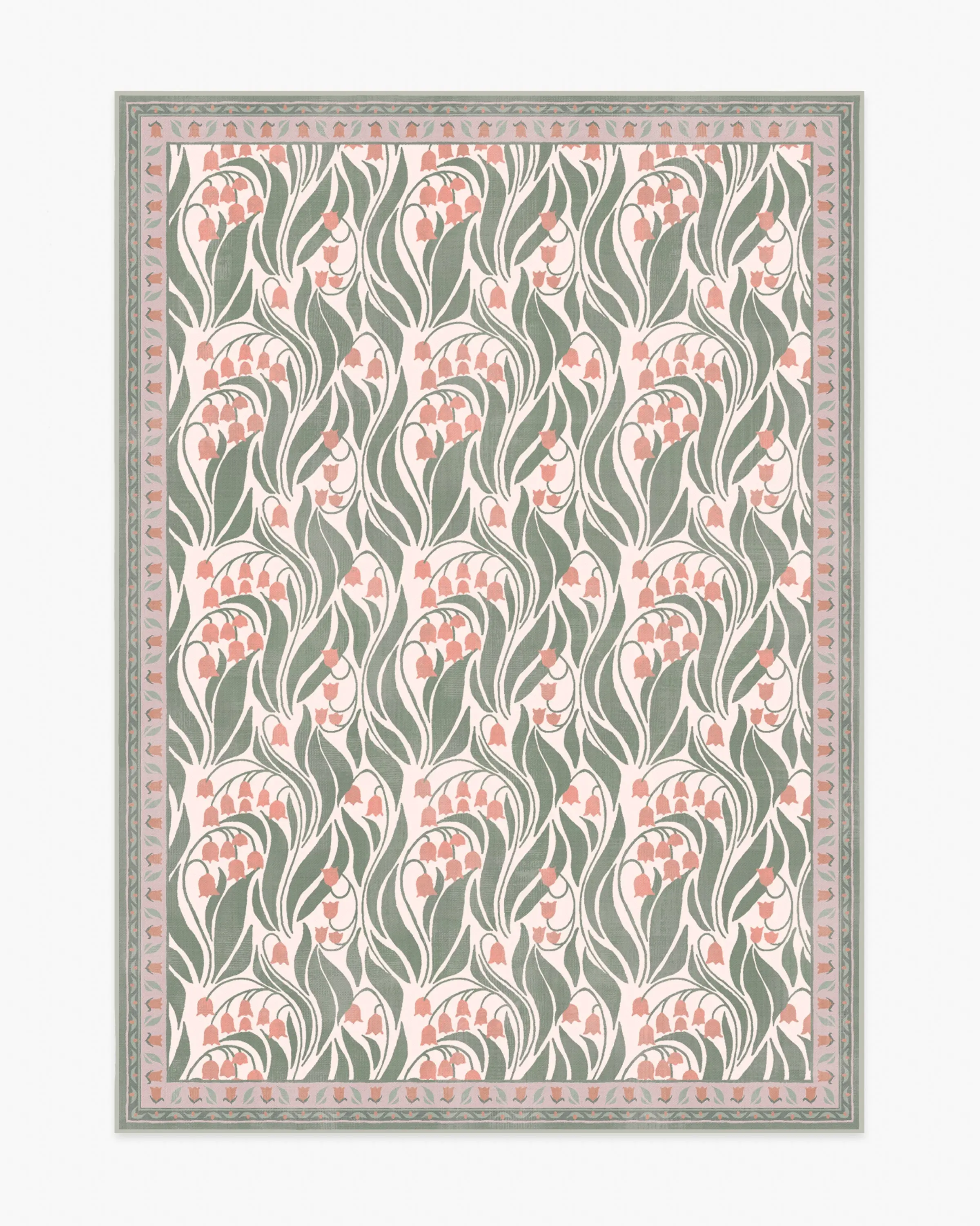 Lila Cream & Coral Rug