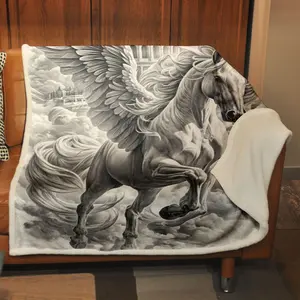 Horse Pattern Blanket, Soft Comfortable Throw Blanket, Cool Bedroom Bedding Blankets, Warm Napping Blanket for Home Office Travel