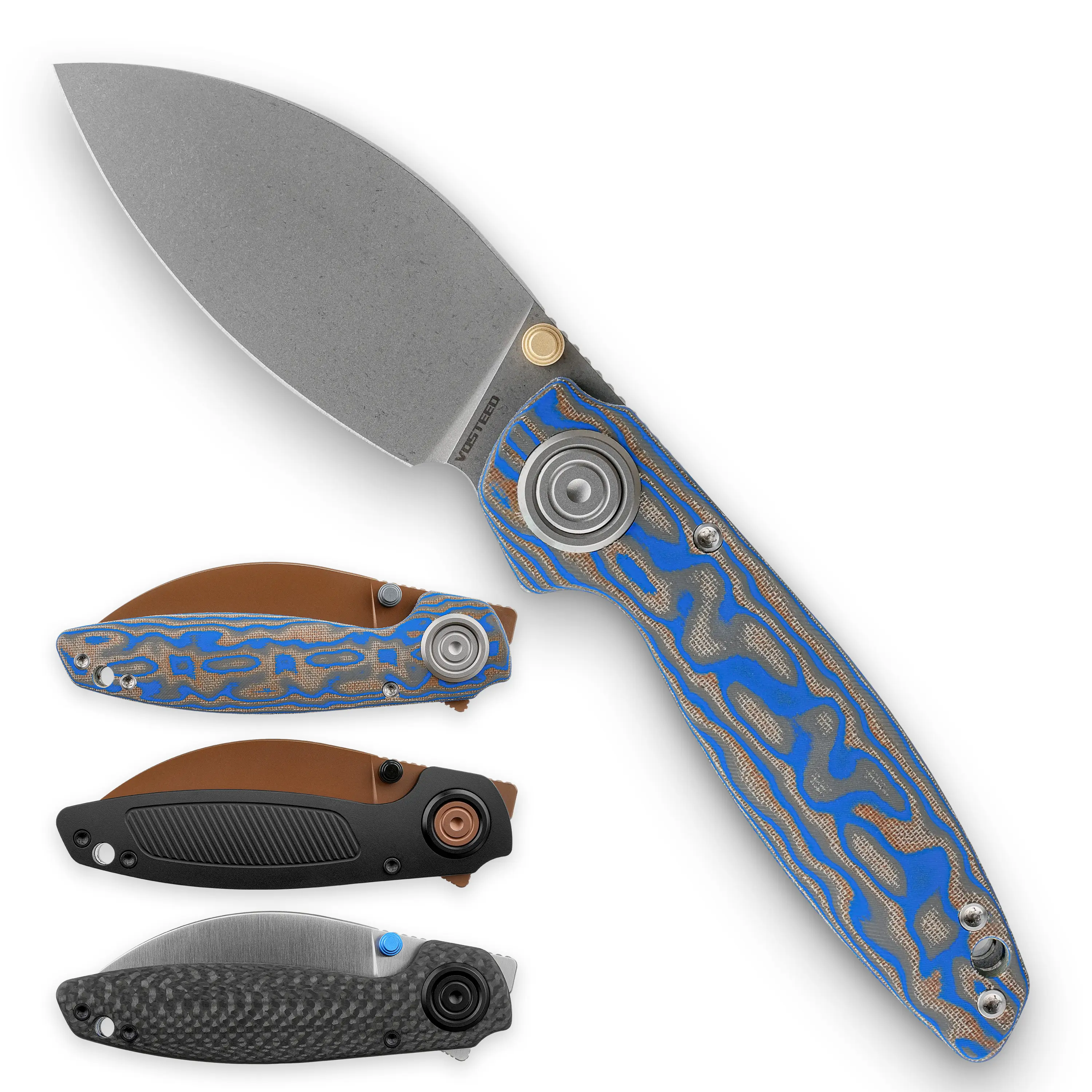 Vosteed Shilin Cutter EDC Folding Pocket Knife for Men & Women, 2.9" Blade, Patented Vanchor Lock, Multi-Option Handle, Reversible Clip